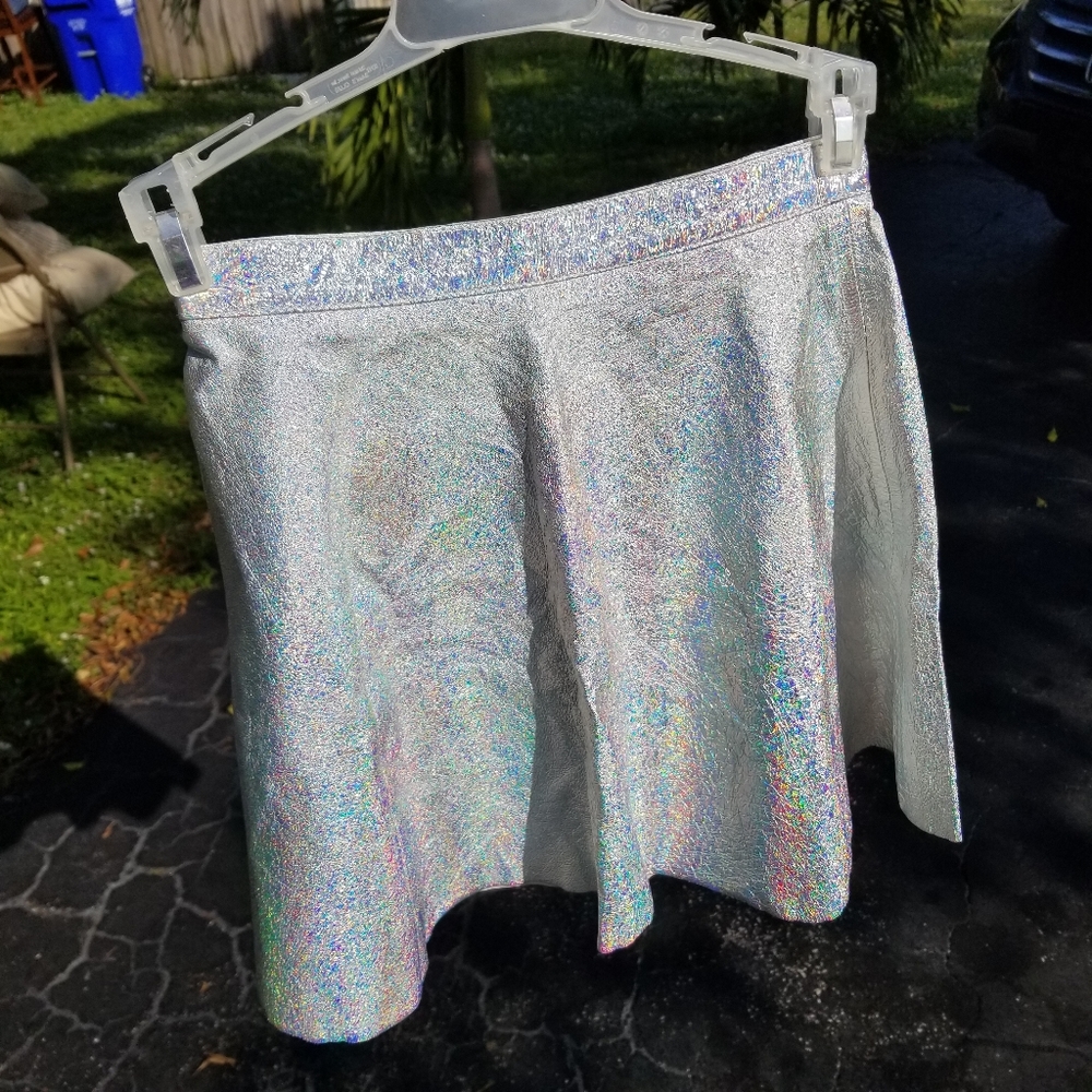 NEW American Apparel Holographic Leather Skirt